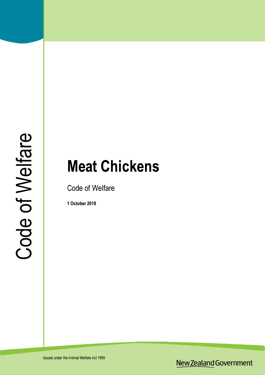 Meat Chickens Code of Welfare New Zealand 2018 